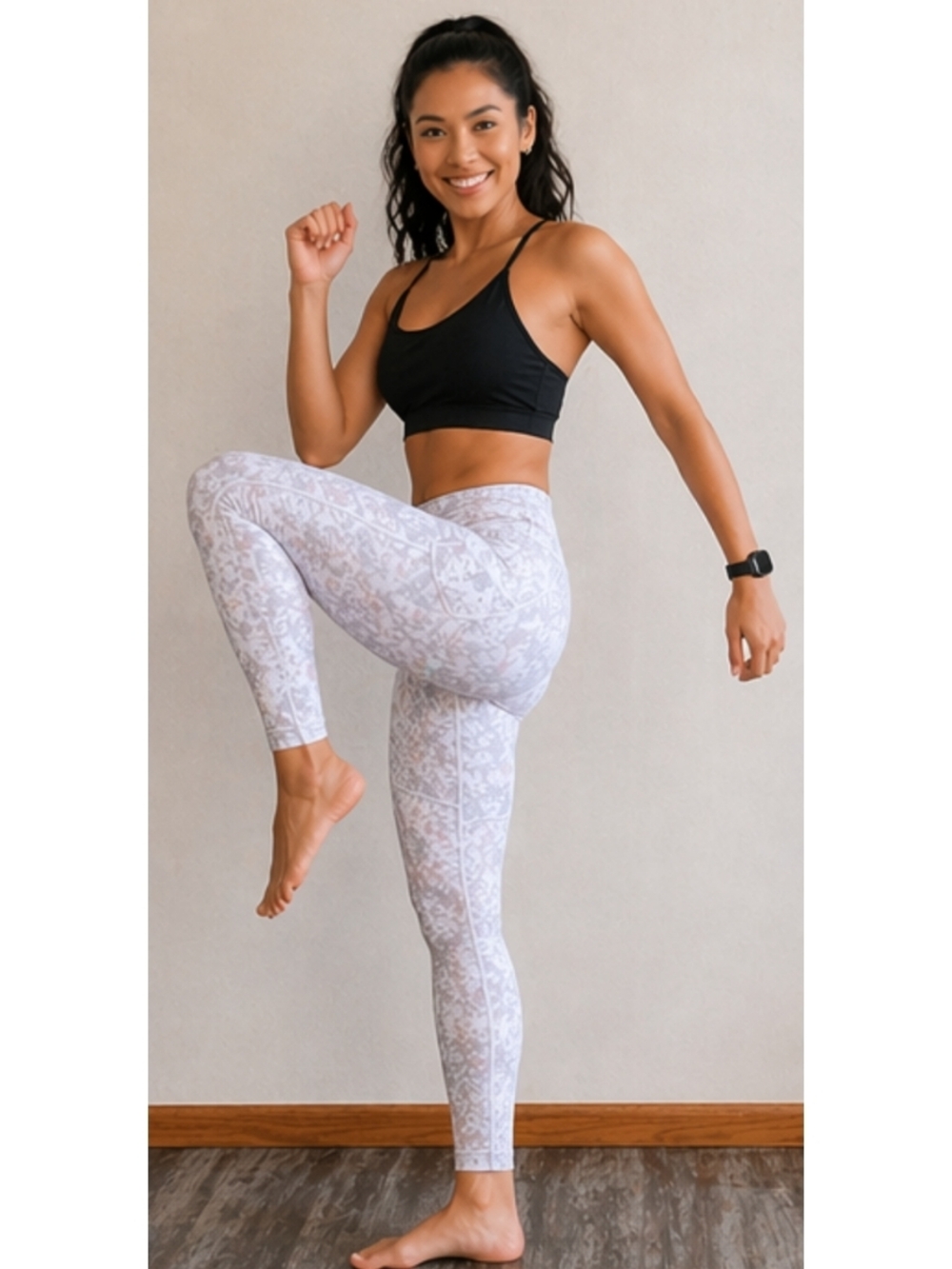 Athleta High-Rise White Printed Women's Leggings